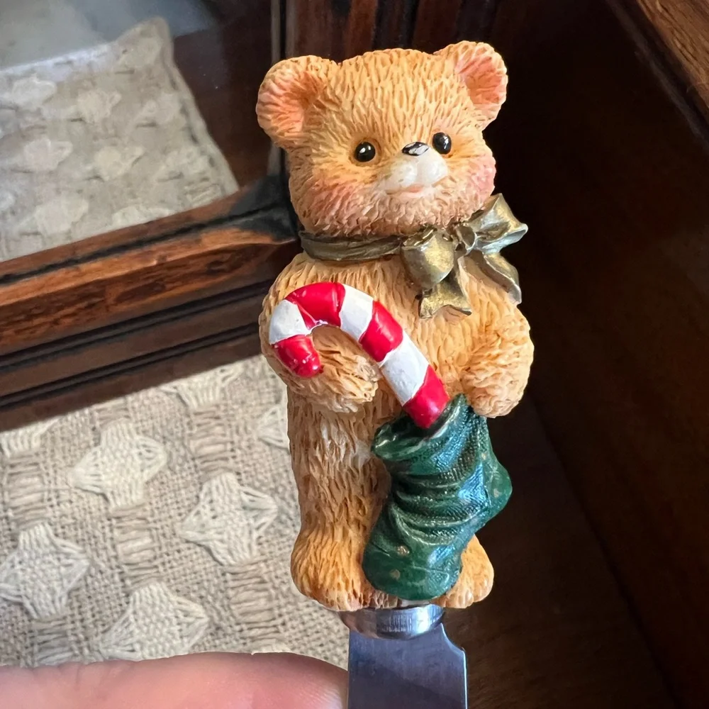 BOSTON WAREHOUSE Resin Christmas Bear Handle Stainless Steel Spreaders‎ Set of 3